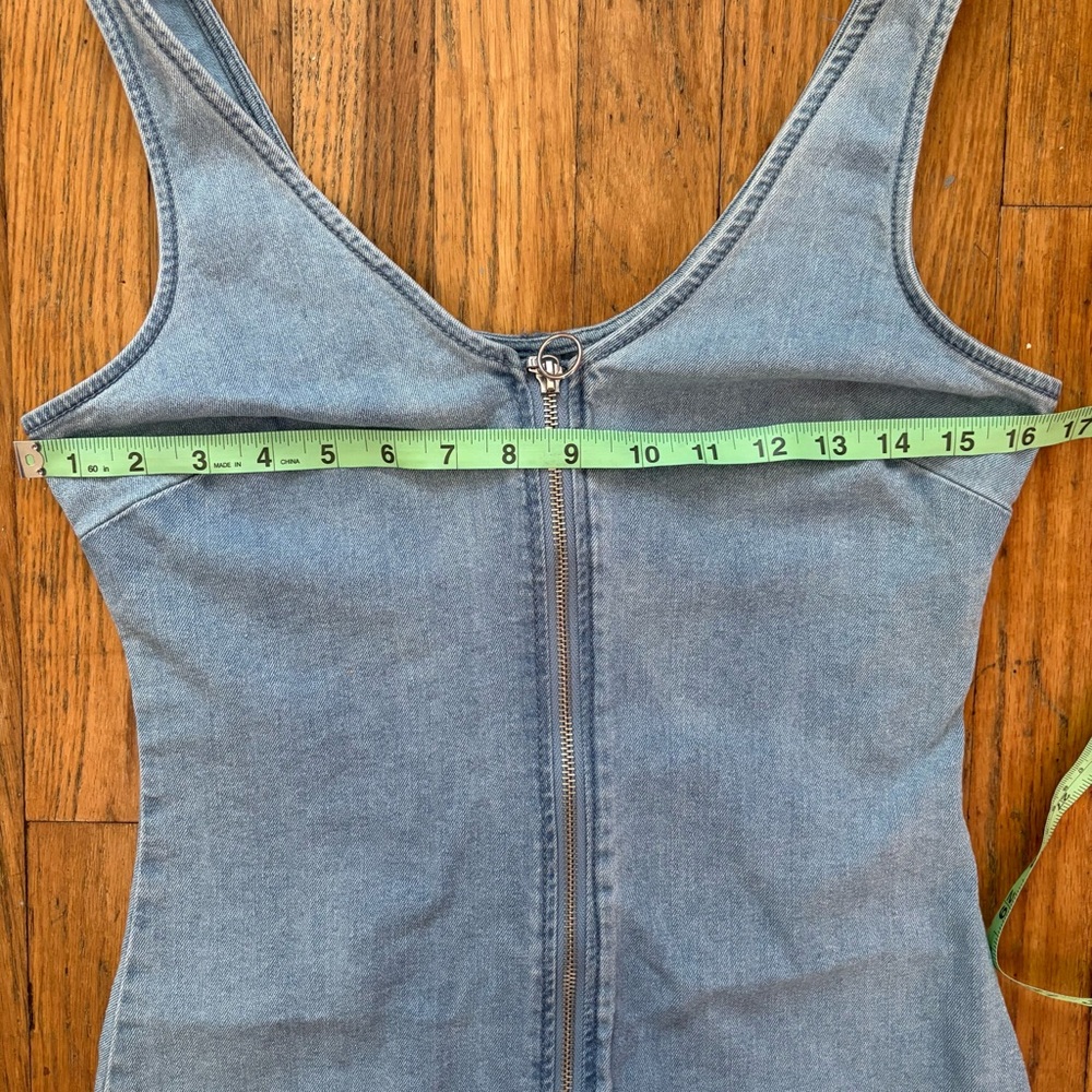 No Boundaries Zip-Up Denim Mini Dress - Size Small - Picture 5 of 6